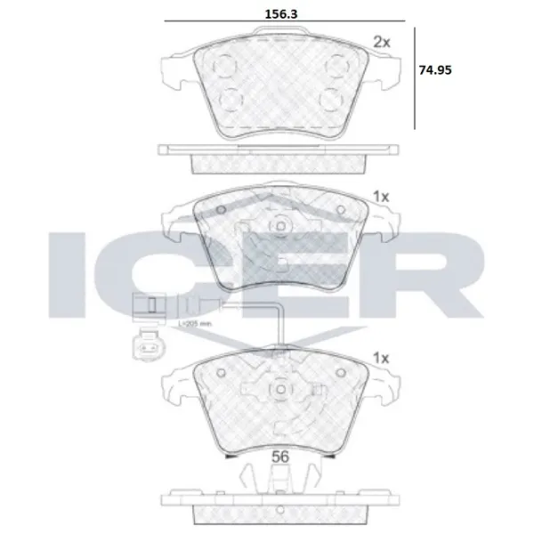 Тормозные колодки Icer 181779 передние/ дисковые photo 2 Тормозные колодки Icer 181779 передние/ дисковые photo 2