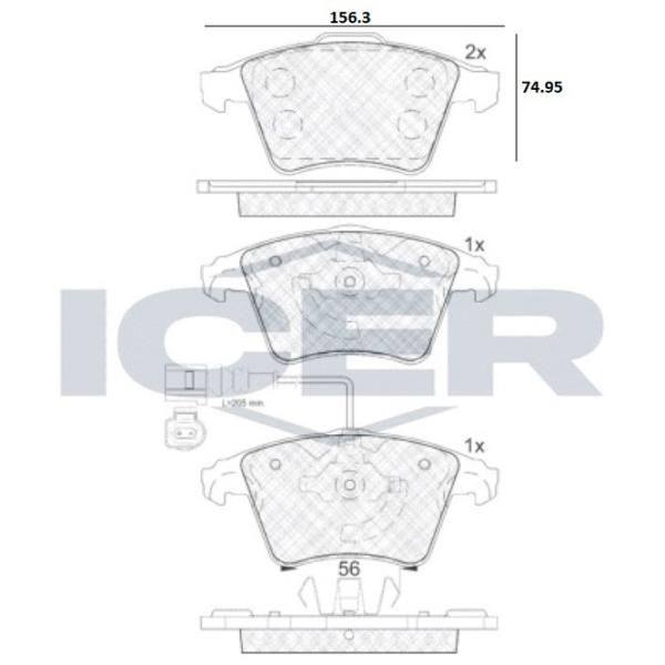 Тормозные колодки Icer 181779 передние/ дисковые photo 2 Тормозные колодки Icer 181779 передние/ дисковые photo 2