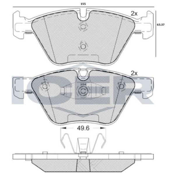 Plăcuțe de frână Icer 181795 față/ disk photo 2 Plăcuțe de frână Icer 181795 față/ disk photo 2