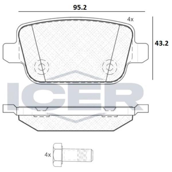 Plăcuțe de frână Icer 181801 spate/ disk photo 2