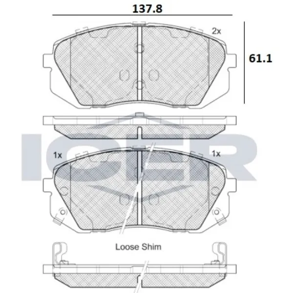 Тормозные колодки Icer 181826 передние/ дисковые photo 2 Тормозные колодки Icer 181826 передние/ дисковые photo 2