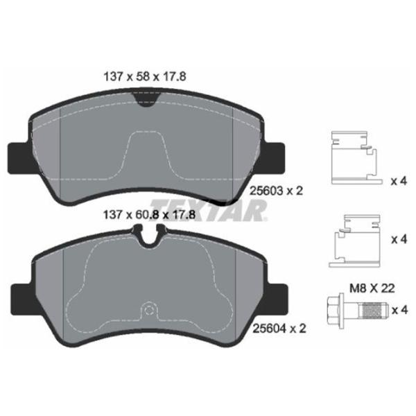 Тормозные колодки Textar 2560301 задние/ дисковые photo 2 Тормозные колодки Textar 2560301 задние/ дисковые photo 2