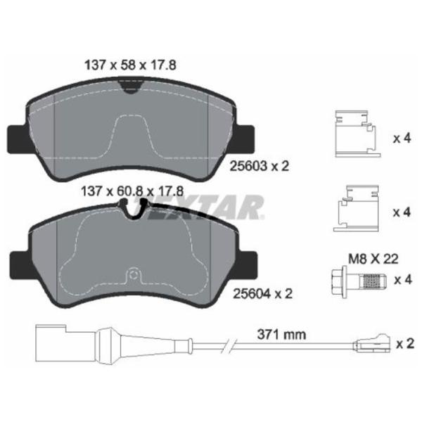 Тормозные колодки Textar 2560303 задние/ дисковые photo 2 Тормозные колодки Textar 2560303 задние/ дисковые photo 2