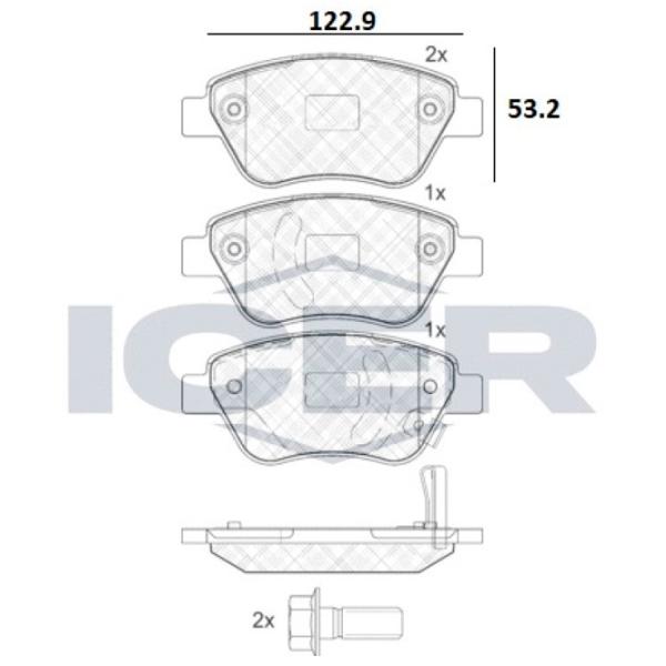 Тормозные колодки Icer 181810 передние/ дисковые photo 2 Тормозные колодки Icer 181810 передние/ дисковые photo 2