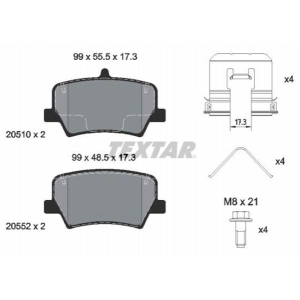 Тормозные колодки Textar 2051001 задние/ дисковые photo 2