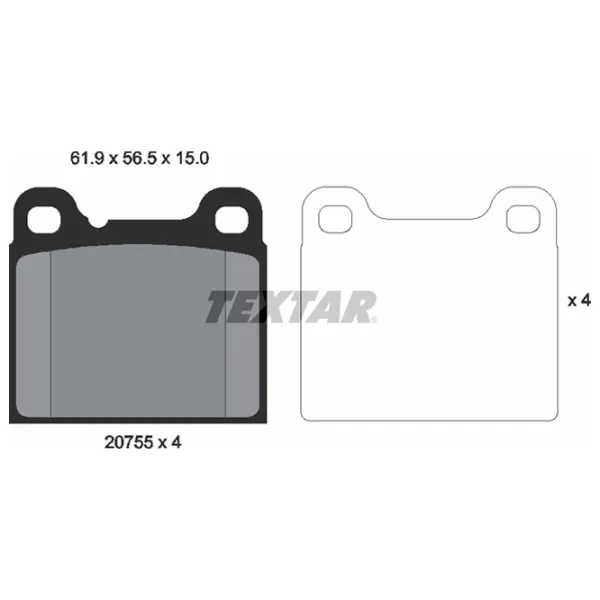 Тормозные колодки Textar 2075506 задние/ дисковые photo 2 Тормозные колодки Textar 2075506 задние/ дисковые photo 2