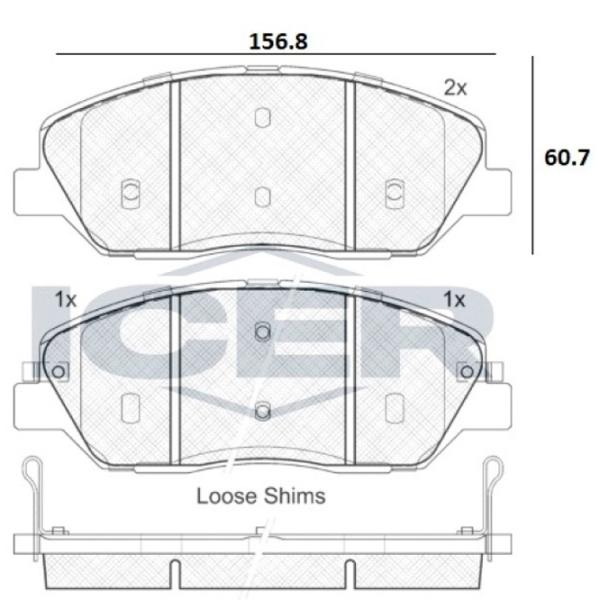 Тормозные колодки Icer 181828 передние/ дисковые photo 2