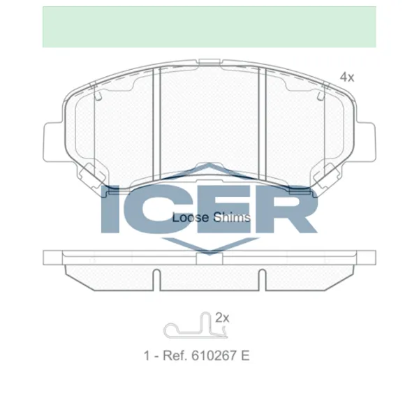Тормозные колодки Icer 181834 передние/ дисковые photo 2 Тормозные колодки Icer 181834 передние/ дисковые photo 2