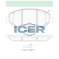 Plăcuțe de frână Icer 181834 față/ disk photo 2