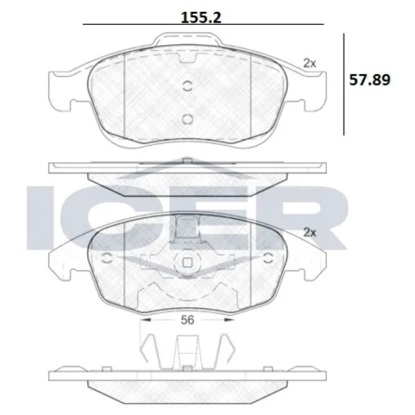 Plăcuțe de frână Icer 181852 față/ disk photo 2