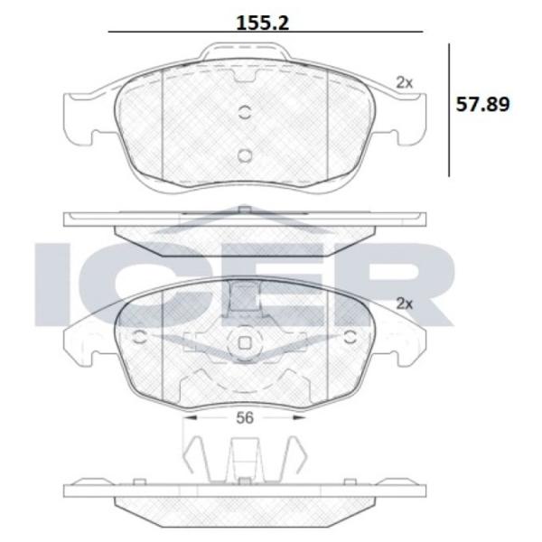 Plăcuțe de frână Icer 181852 față/ disk photo 2