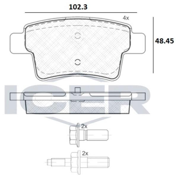 Plăcuțe de frână Icer 181853 spate/ disk photo 2 Plăcuțe de frână Icer 181853 spate/ disk photo 2