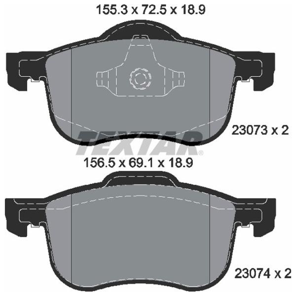Тормозные колодки Textar 2307303 передние/ дисковые photo 2 Тормозные колодки Textar 2307303 передние/ дисковые photo 2
