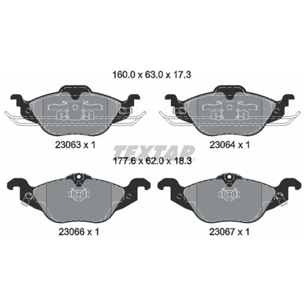 Тормозные колодки Textar 2306302 передние/ дисковые photo 2 Тормозные колодки Textar 2306302 передние/ дисковые photo 2