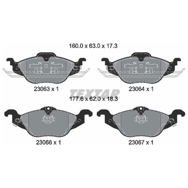 Тормозные колодки Textar 2306302 передние/ дисковые photo 2 Тормозные колодки Textar 2306302 передние/ дисковые photo 2