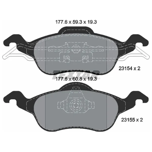 Тормозные колодки Textar 2315402 передние/ дисковые photo 2 Тормозные колодки Textar 2315402 передние/ дисковые photo 2
