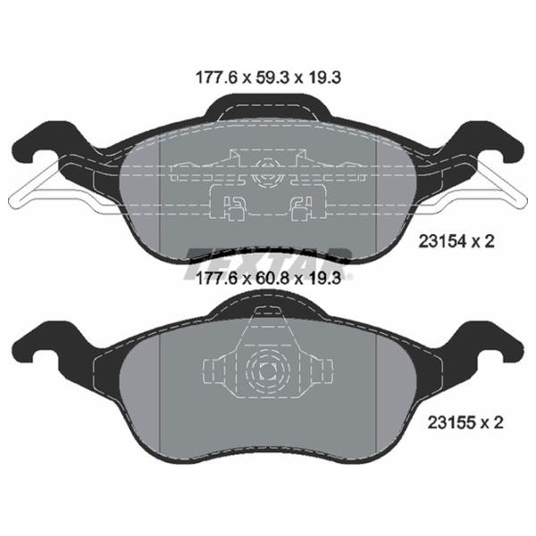 Тормозные колодки Textar 2315402 передние/ дисковые photo 2 Тормозные колодки Textar 2315402 передние/ дисковые photo 2