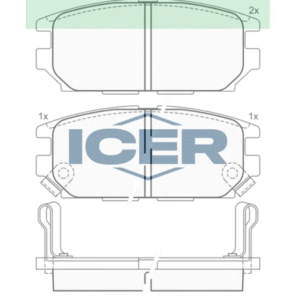Тормозные колодки Icer 140983 задние/ дисковые photo 2 Тормозные колодки Icer 140983 задние/ дисковые photo 2