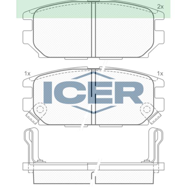 Тормозные колодки Icer 140983 задние/ дисковые photo 2 Тормозные колодки Icer 140983 задние/ дисковые photo 2