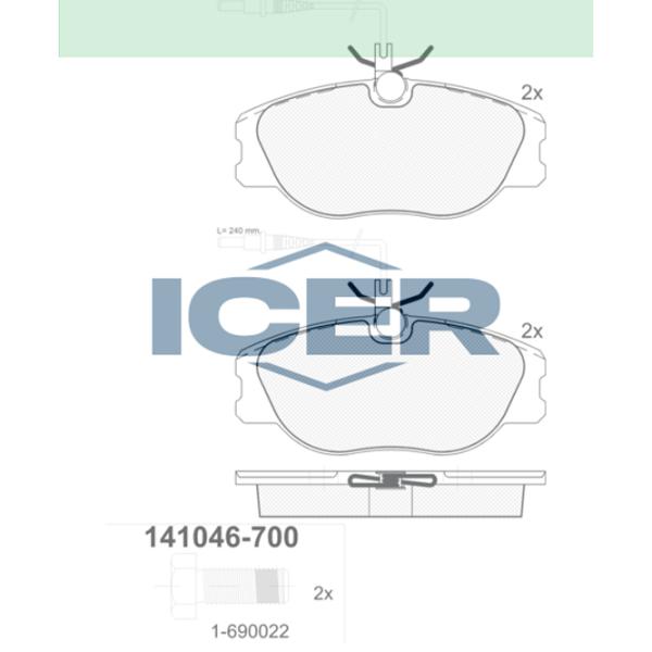 Plăcuțe de frână Icer 141046-700 față/ disk photo 2