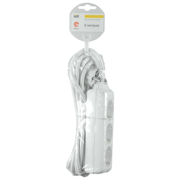 Удлинитель IEK WYP10-16-03-05-Z-N 5 м Белый photo 2
