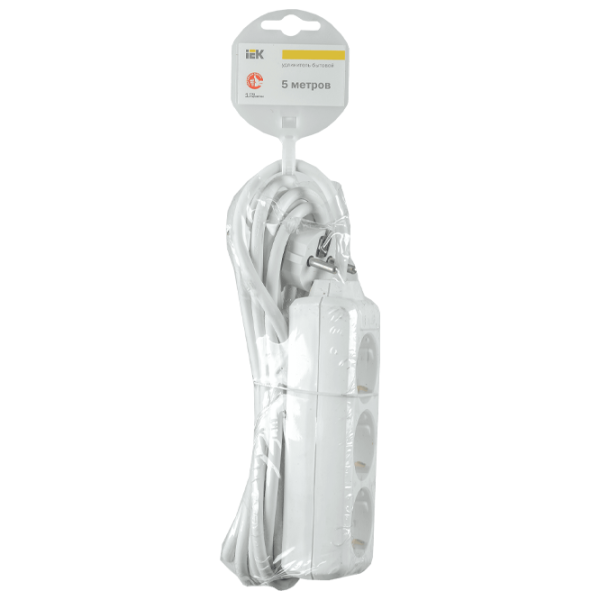 Удлинитель IEK WYP10-16-03-05-Z-N 5 м Белый photo 2