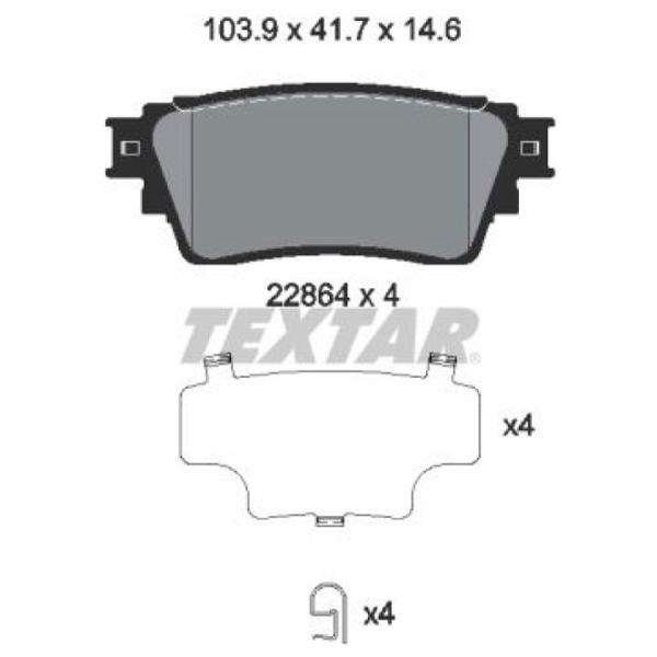 Тормозные колодки Textar 2286401 задние/ дисковые photo 2 Тормозные колодки Textar 2286401 задние/ дисковые photo 2