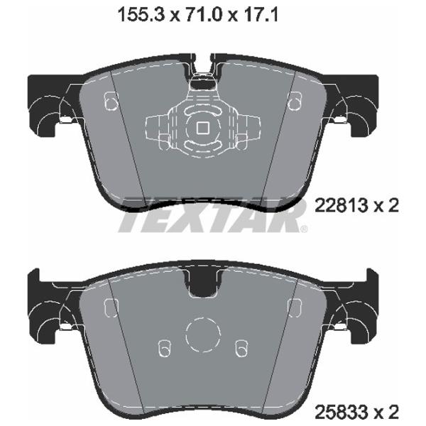 Тормозные колодки Textar 2281301 передние/ дисковые photo 2 Тормозные колодки Textar 2281301 передние/ дисковые photo 2
