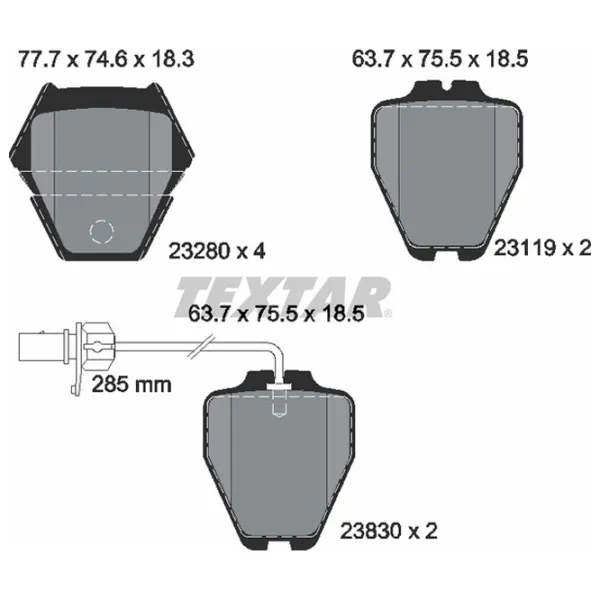 Plăcuțe de frână Textar 2328001 față/ disk photo 2