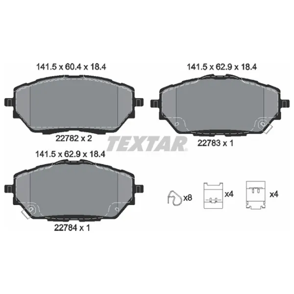 Тормозные колодки Textar 2278201 передние/ дисковые photo 2 Тормозные колодки Textar 2278201 передние/ дисковые photo 2