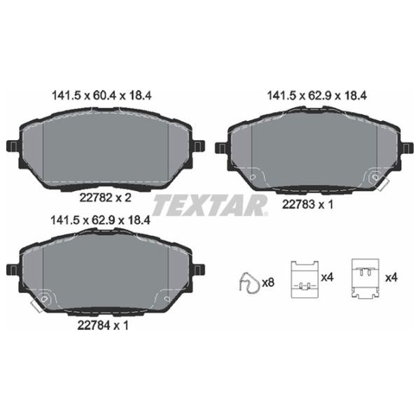 Тормозные колодки Textar 2278201 передние/ дисковые photo 2 Тормозные колодки Textar 2278201 передние/ дисковые photo 2
