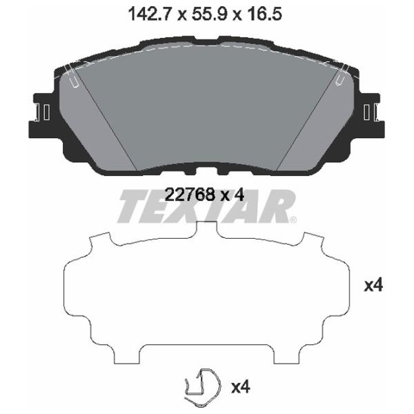 Plăcuțe de frână Textar 2276801 față/ disk photo 2 Plăcuțe de frână Textar 2276801 față/ disk photo 2
