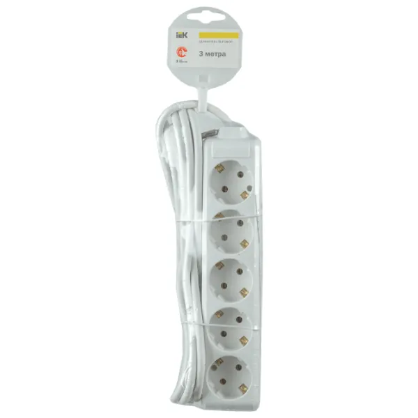 Удлинитель IEK WYP10-16-05-03-Z-N 3 м Белый photo 2