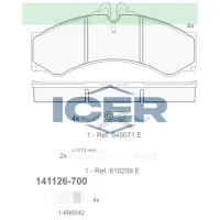 Plăcuțe de frână Icer 141126-700 spate/ disk photo 2