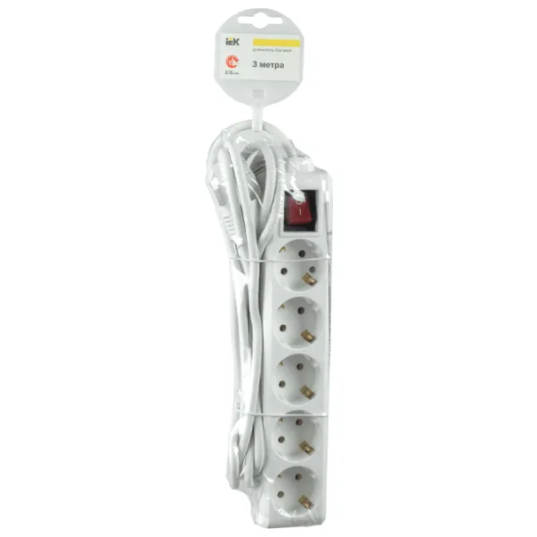 Удлинитель IEK WYP10-16-05-03-ZK-N 3 м Белый photo 2