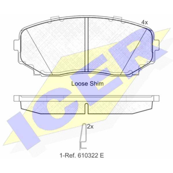Plăcuțe de frână Icer 181962 față/ disk photo 2
