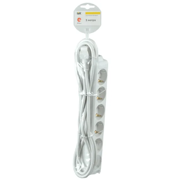 Удлинитель IEK WYP10-16-06-03-Z-N 3 м Белый photo 2