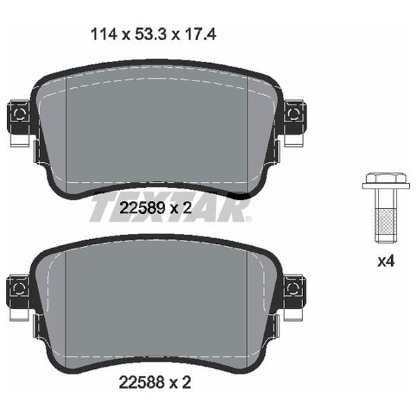 Тормозные колодки Textar 2258801 задние/ дисковые photo 2 Тормозные колодки Textar 2258801 задние/ дисковые photo 2