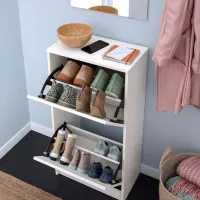 Dulap pentru încălțăminte Ikea Bissa 2 93 x 49 x 28/ PAL/ White photo 3