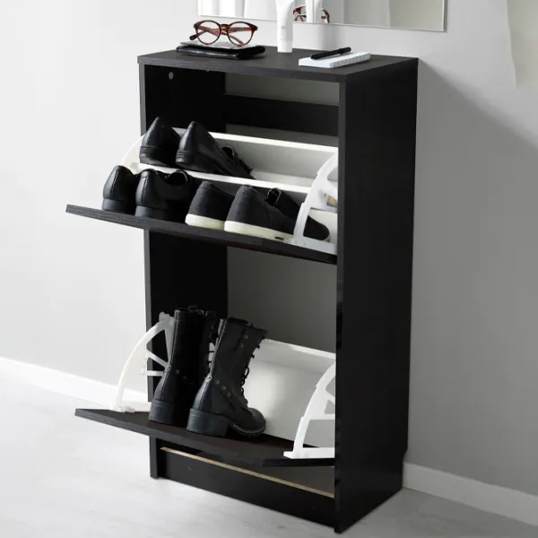 Обувной шкаф Ikea Bissa 2 93см x 49см x 28см/ ЛДСП/ Black photo 3 Обувной шкаф Ikea Bissa 2 93см x 49см x 28см/ ЛДСП/ Black photo 3