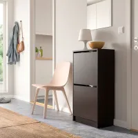 Обувной шкаф Ikea Bissa 2 93см x 49см x 28см/ ЛДСП/ Black photo 4
