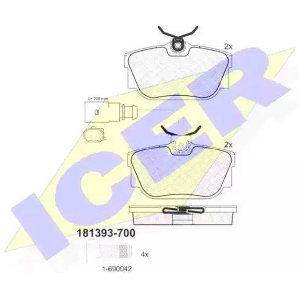 Тормозные колодки Icer 181393 задние/ дисковые photo 2 Тормозные колодки Icer 181393 задние/ дисковые photo 2