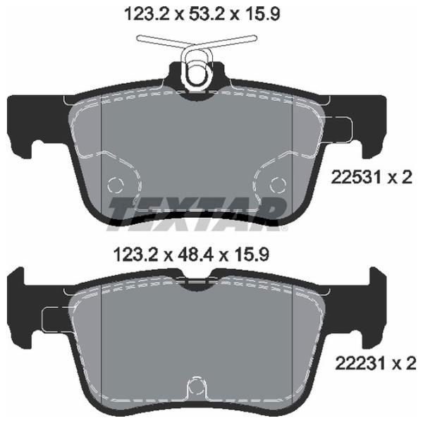 Тормозные колодки Textar 2253101 задние/ дисковые photo 2 Тормозные колодки Textar 2253101 задние/ дисковые photo 2