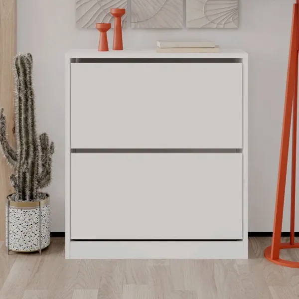 Обувной шкаф Showdeko Shoe Cabinet (M.AK.23500) 82см x 73см x 25см/ ЛДСП/ White photo 4