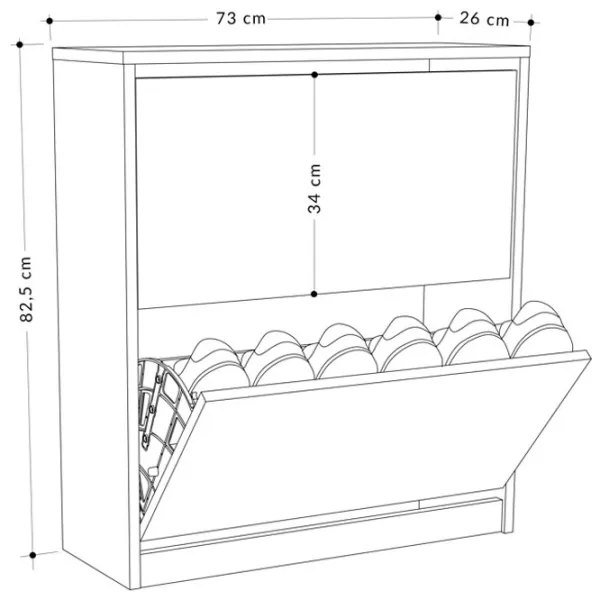 Обувной шкаф Showdeko Shoe Cabinet (M.AK.23500) 82см x 73см x 25см/ ЛДСП/ White photo 6