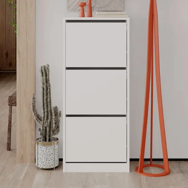 Обувной шкаф Showdeko Shoe Cabinet (M.AK.23503) 119см x 51см x 26см/ ЛДСП/ White photo 3