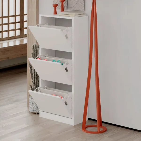 Обувной шкаф Showdeko Shoe Cabinet (M.AK.23503) 119см x 51см x 26см/ ЛДСП/ White photo 4
