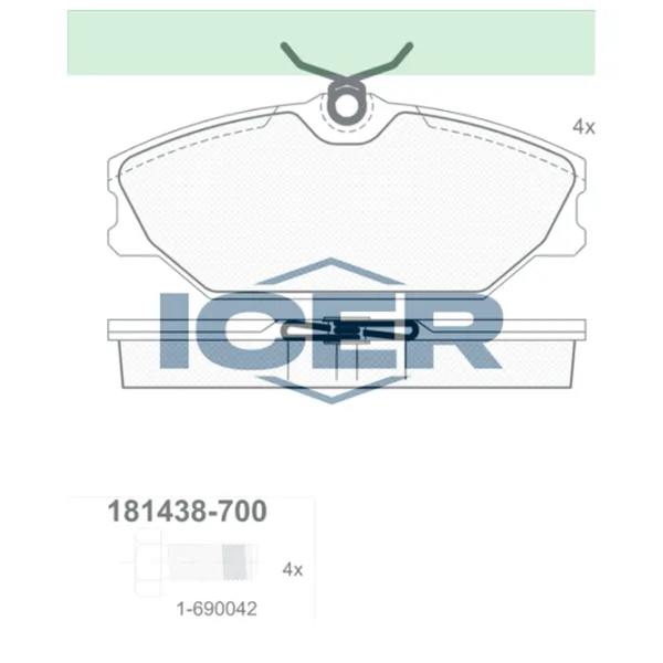 Тормозные колодки Icer 181438-700 передние/ дисковые photo 2 Тормозные колодки Icer 181438-700 передние/ дисковые photo 2