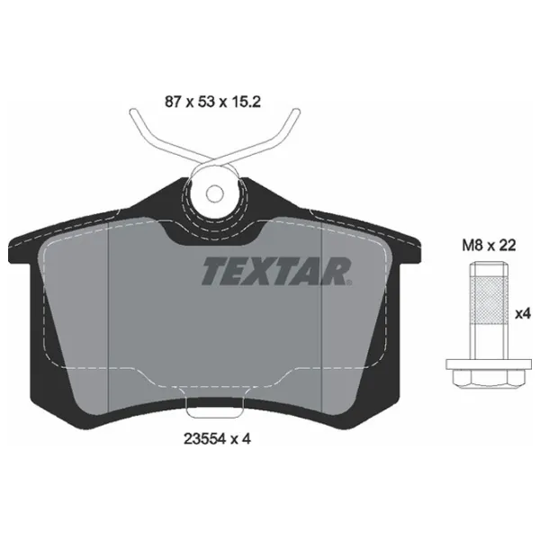 Тормозные колодки Textar 2355401 задние/ дисковые photo 2 Тормозные колодки Textar 2355401 задние/ дисковые photo 2