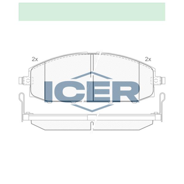 Plăcuțe de frână Icer 181448 față/ disk photo 2